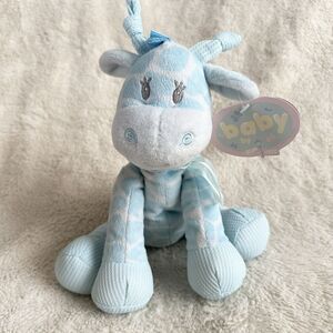 First And Main Jingles Blue Giraffe Baby Boy Plush 9” Stuffed Animal Rattle Toy